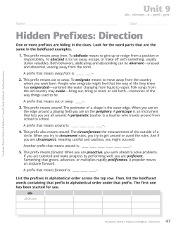 Hidden Prefixes: direction