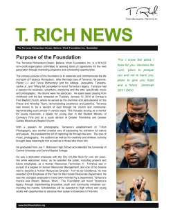 T. RICH NEWS - Terrance Richardson Dream.Believe.Work