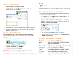 Lync 2010 Instant Messaging and Presence Quick Reference