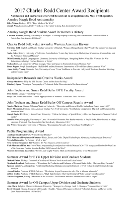 2017 Charles Redd Center Award Recipients