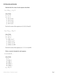 Find the first five terms of each sequence described