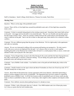 Hobble Creek Park Master Plan Meeting Public Meeting Comments