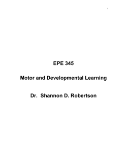 PHED 281: MOTOR DEVELOPMENT