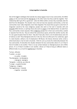 Living together in Australia.