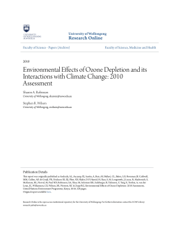 Environmental Effects of Ozone Depletion and its