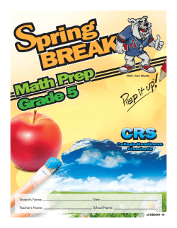 Spring Break Prep Package Day