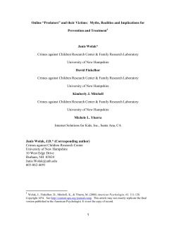 Online “Predators” and their Victims