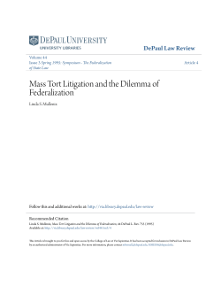 Mass Tort Litigation and the Dilemma of
