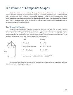 8.7 Volume of Composite Shapes