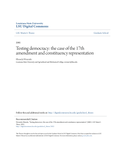 the case of the 17th amendment and constituency representation