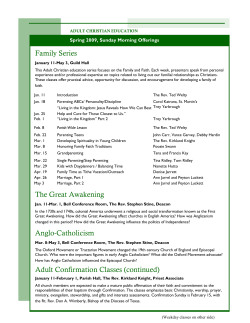 The Great Awakening Anglo-Catholicism Family Series Adult