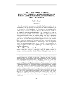 a trial attorney`s dilemma: how storytelling as a