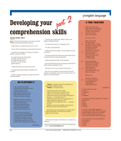 Developing your comprehension skills
