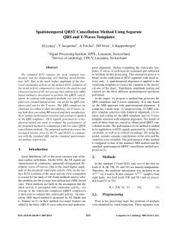 Spatiotemporal QRST Cancellation Method Using Separate QRS