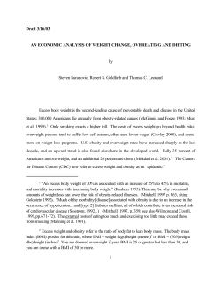An Economic Analysis of Weight Change, Overeating and Dieting