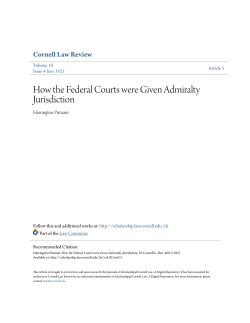 How the Federal Courts were Given Admiralty Jurisdiction