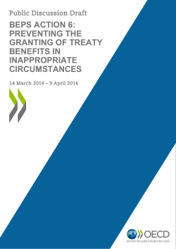 BEPS Action 6: Preventing the Granting of Treaty Benefits