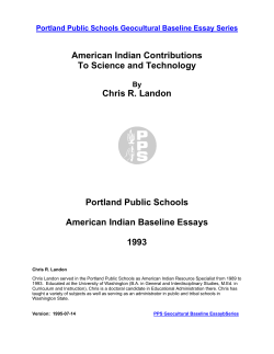 American Indian Contributions to Science and Technology