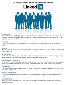 20 Point Check List for an Awesome Profile