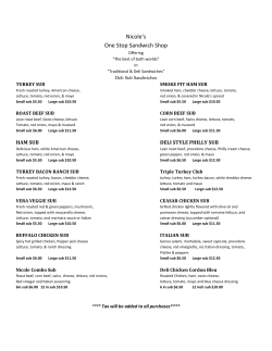 Nicole`s One Stop Sandwich Shop - Nicoles One Stop Sandwich Shop