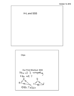 H-L and SSS Theorems