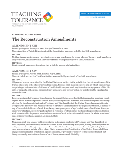 The Reconstruction Amendments