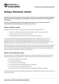 Doing a literature review