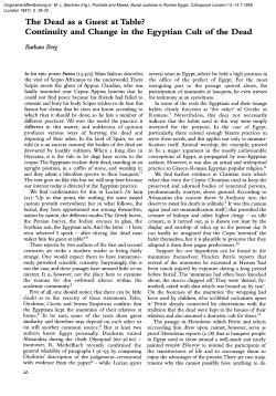 The Dead as a Guest at Table? Continuity and Change in the