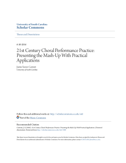 21st Century Choral Performance Practice: Presenting the Mash