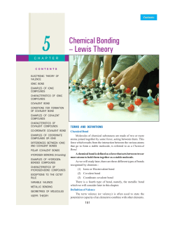 5 Chemical Bonding &ndash; Lewis Theory