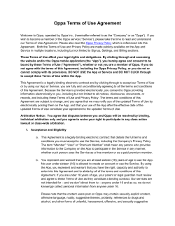 Oppa Terms of Use Agreement