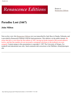 Paradise Lost - Scholars` Bank