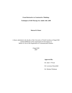 From Destructive to Constructive Thinking: Techniques of Self