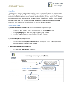 Applicant Tutorial - Sisters Health Foundation