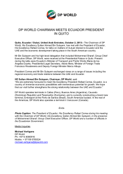 DP WORLD CHAIRMAN MEETS ECUADOR PRESIDENT IN QUITO