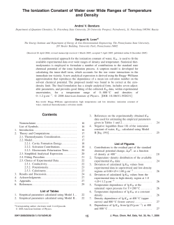 The Ionization Constant of Water over a Wide