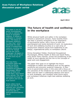 The future of health and wellbeing in the workplace