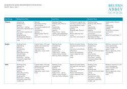 English Long Term Planning 2016-2017