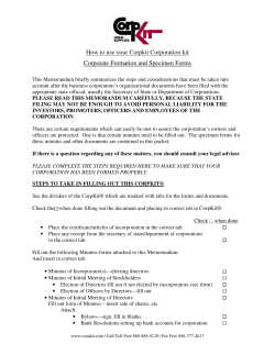 How to use your Corpkit Corporation kit Corporate Formation and