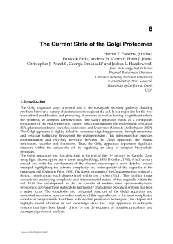 The Current State of the Golgi Proteomes