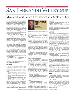 Meal and Rest Period Obligations in a State of Flux