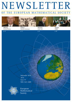 OF THE EUROPEAN MATHEMATICAL SOCIETY