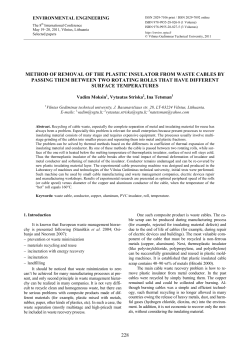 228 method of removal of the plastic insulator from waste cables by