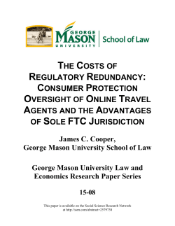 the costs of regulatory redundancy: consumer protection oversight of