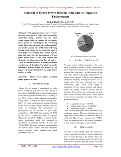 Potential of Hydro Power Plant in India and its Impact on