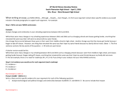 Student Review Packet with Essay Questions