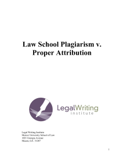 Law School Plagiarism v. Proper Attribution