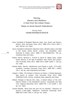 Slaving, Slavery and Abolition: A View from the Indian Ocean. Notes
