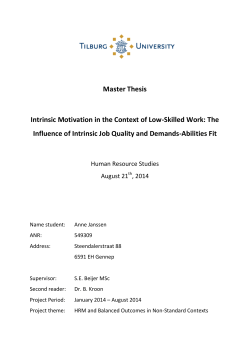 Master Thesis Intrinsic Motivation in the Context