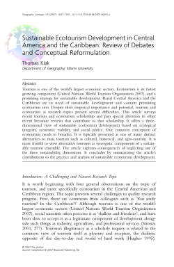 Sustainable Ecotourism Development in Central America and the